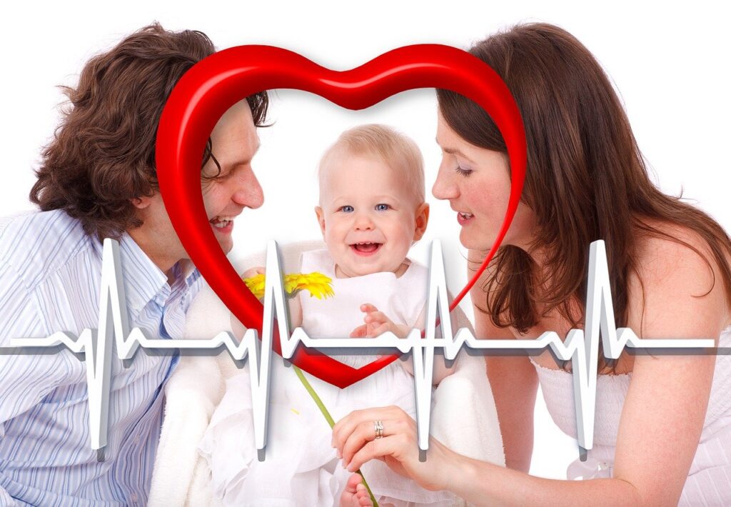 family, heart, child, health